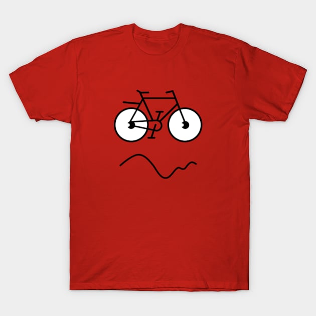 Grumpy Bike (over mountains) T-Shirt by hilariouslyserious